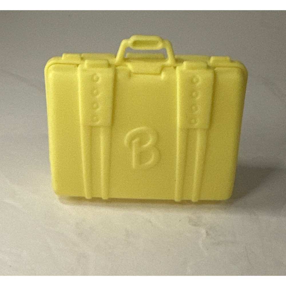 Vintage Barbie Doll Accessory Yellow Suitcase Luggage